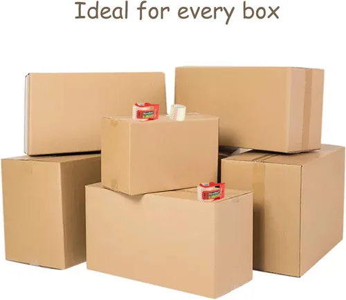 Vista 5 de Cinta de embalaje con dispensador, 12 rollos de cinta de envío transparente, 2 pulgadas x 32.8 yardas, núcleo de 1.5 pulgadas, diseñada