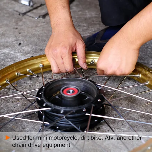 Vista 5 de HARFINGTON Tensor de polea de rodillo de cadena de 0.394 pulgadas (0.394 in), tipo cilindro de nailon, deslizador de rueda para mini motocicleta