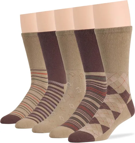 Vista 8 de 7BIGSTARS KINGDOM Men Diabetic Non-Binding Fashion Cotton Socks-5 Pack Large/XL