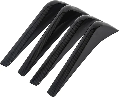 Vista 5 de KUAFU Kit de aletas de difusor de aire inferior de parachoques trasero negro compatible con estilo de fibra de carbono Corvette C7 2014-2019