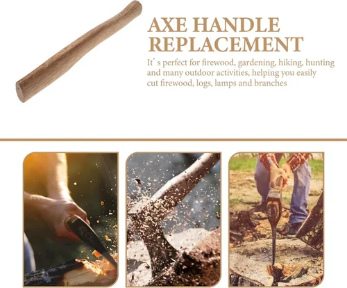 Vista 6 de Healeved Mango de hacha de madera de repuesto de 15 pulgadas, mango ovalado de madera de nogal para hacha de repuesto para hacha de jardinería