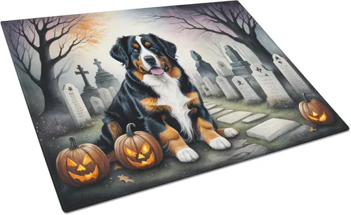 Vista 14 de Caroline's Treasures DAC2001LCB Affenpinscher - Tabla de cortar de vidrio de Halloween espeluznante, grande, decorativa, de vidrio templado, tabla