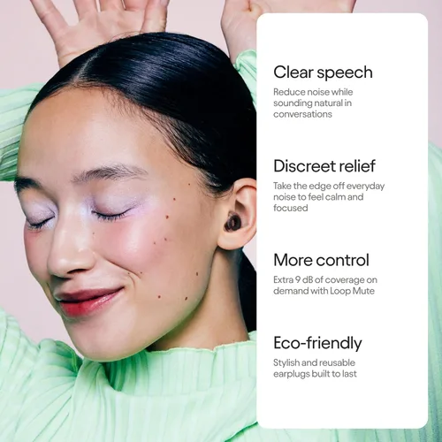 Vista 2 de Loop Engage 2 Plus - Tapones para los oídos para aliviar el ruido diario con voz clara para reuniones sociales, trabajo, conversación, crianza