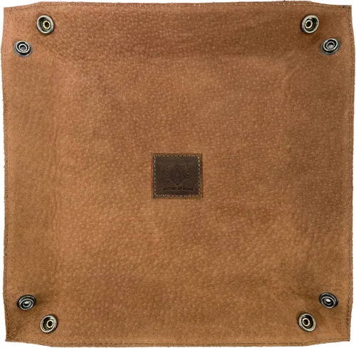 Vista 2 de Leather At Home, Catchall grande hecho a mano de cuero de grano completo, marrón bourbon