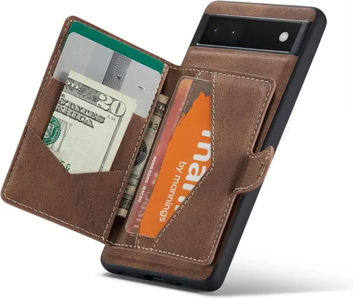Vista 10 de Funda para Google Pixel 7A, cartera magnética desmontable con ranura para efectivo, soporte de carga inalámbrica, función atril compatible con Negro