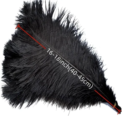Vista 2 de Sowder 5pcs plumas de avestruz 16-18 pulgadas (15.7-17.7 in) decoración de la boda del hogar (negro)