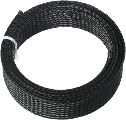 Vista 44 de Wenheww - Funda de cable trenzada expandible de PET, de 1.64 pies a 3/8 pulgadas, manga negra para organización de cables, protector de cable