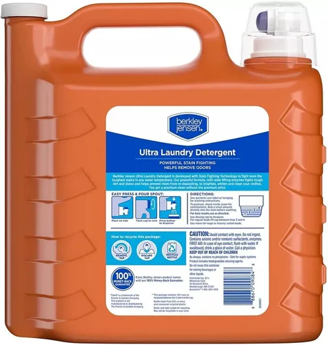 Vista 3 de Berkley & Jensen berkley jensen Ultra - Detergente líquido para ropa, 250 onzas líquidas, 187 cargas
