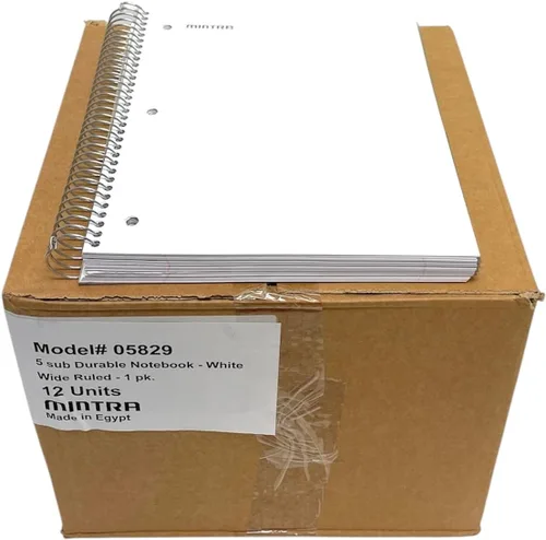 Vista 50 de Mintra Office Cuadernos de Espiral Duraderos, 5 Materias (Hielo Ártico, Rayado Universitario 1pk)