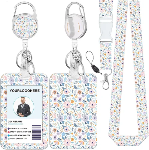 Vista 56 de Cordón para credencial y soporte para tarjetas de identificación, carretes retráctiles con clip para cinturón de carrete de mosquetón, cordón