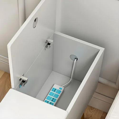 Vista 7 de CraftThink Mesa auxiliar, moderna mesa auxiliar de madera con cajones y gran almacenamiento para almacenamiento compacto, muebles de oficina