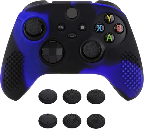 eXtremeRate PlayVital 3D Studded Edition - Funda de silicona antideslizante para Xbox Series XS, protector de goma suave para mando inalámbrico Xbox