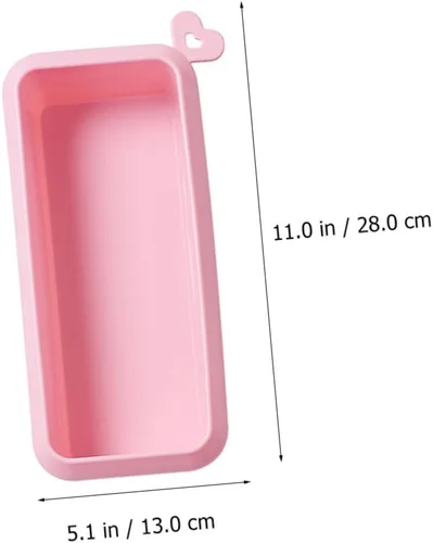 Vista 8 de Rectangular Silicone Cake Mold Non-stick Household Baking Loaf Pan for Toast Bread DIY Cakes Easy Clean Pink
