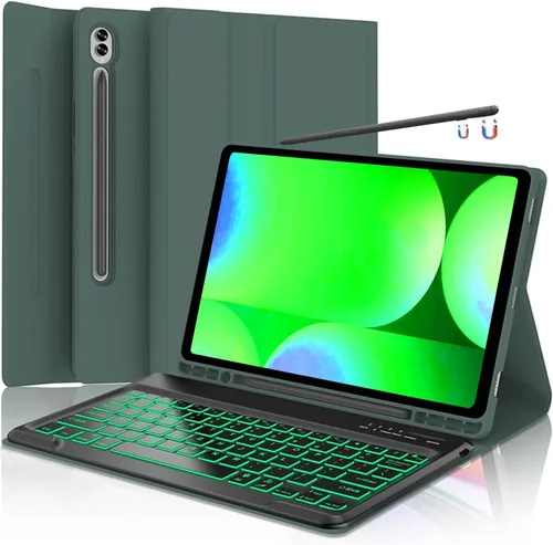 Vista 28 de Funda para teclado para Samsung Galaxy Tab S6 Lite de 10.4" 2024 2022/2020 (SM-P610/P613/P615/P619), Funda para teclado retroiluminada desmontable