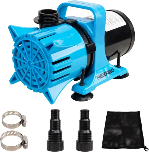 Vista 9 de Hexago Bomba de Agua Sumergible de 2700GPH, Bomba de Estanque de Agua de 120W con Bolsa de Barrera, Cable de Alimentación de 33 Pies, Elevación