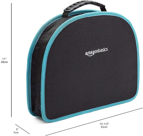 Vista 13 de Yaxa Basics Juego de herramientas con bolsa redonda de fácil transporte, 104 piezas, turquesa, 14.4 x 11.4 x 3 pulgadas