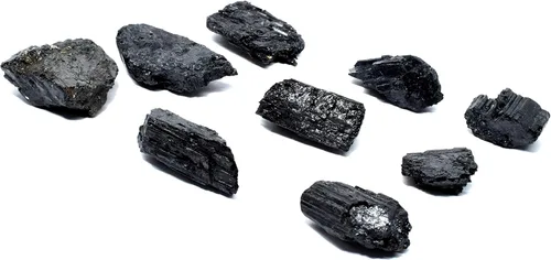 Vista 3 de HQRP Especímenes crudos minerales minerales naturales ásperos de Schorl de turmalina negra para cabbing - Brasil (5PCS)