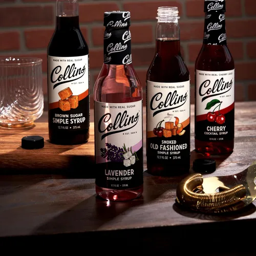 Vista 8 de Collins - Jarabe de azúcar moreno, jarabe simple para cócteles, jarabe de café de azúcar morena, jarabe de cóctel de 12.7 onzas, juego de 1