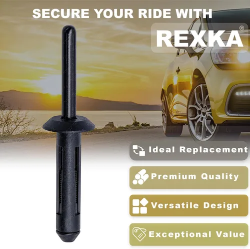 Vista 3 de Rexka 100 piezas de guardabarros para puerta de parachoques de plástico para remaches de 1/4 agujeros compatibles con Chrysler 6506007AA 07-20 Jeep