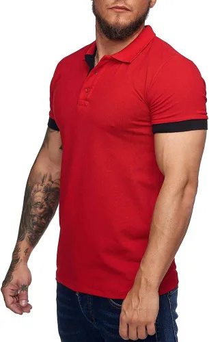 Vista 3 de Polo de manga corta para hombre, estilo casual, ajustado, diseño básico, corte clásico, camisas de algodón