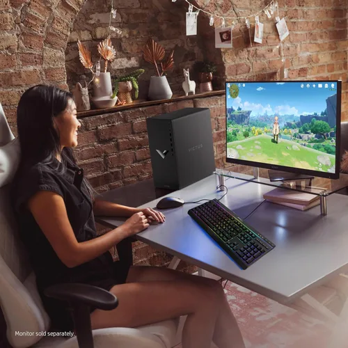 Vista 7 de Victus 15L - Paquete HyperX de escritorio para juegos, Intel Core i7-13700F de 13ª generación, 16 GB de RAM, SSD de 512 GB, gráficos NVIDIA GeForce