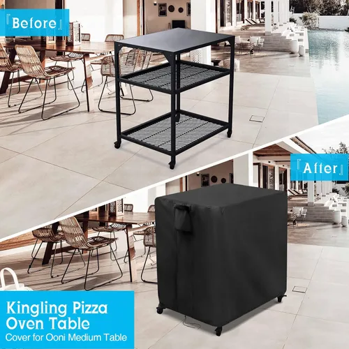 Vista 10 de Kingling Cubiertas de mesa de preparación al aire libre, impermeables, de acero inoxidable, cubierta de mesa de metal, protección para patio