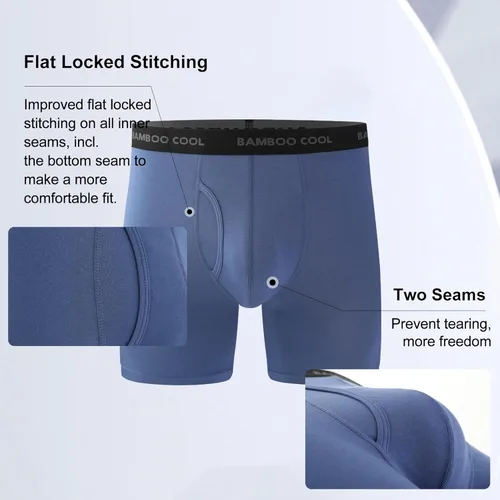 Vista 6 de BAMBOO COOL - Calzoncillos para hombre, cómodos y suaves, de viscosa de bambú (paquete de 4)