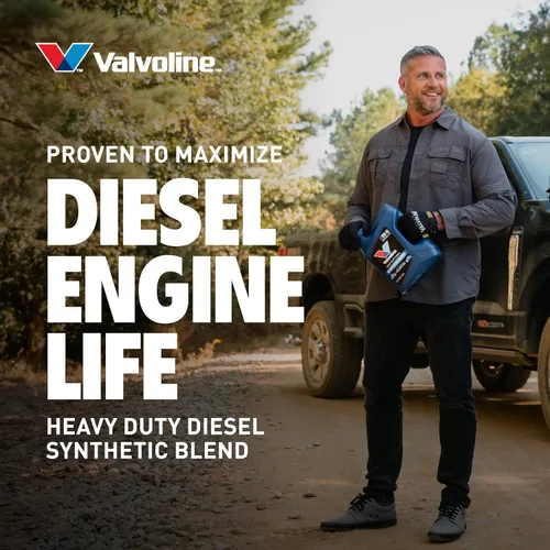 Vista 4 de Valvoline Heavy Duty Synthetic Blend 15W-40 Aceite para motor diésel, 1 gal, caja de 3