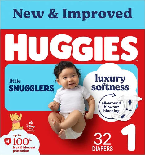 Vista 26 de Huggies Little Snugglers - Pañal para bebé, talla 1, 8 a 14 libras, 34717, 20