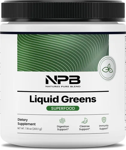 Nature's Pure Blend Super Greens Powder - Suplementos en polvo orgánicos de superalimentos verdes para jugo y batido verde - Probiótico - Mezcla de
