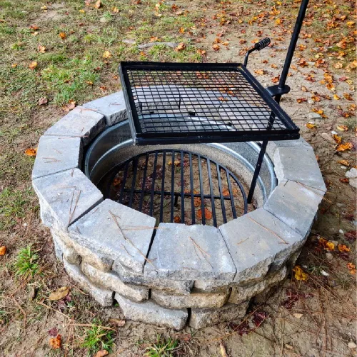 Vista 9 de TITAN GREAT OUTDOORS Rejilla redonda para fogatas de ceniza y brasa, resistente, de acero de 1/2 pulgada, elevada, para leña, para chimeneas