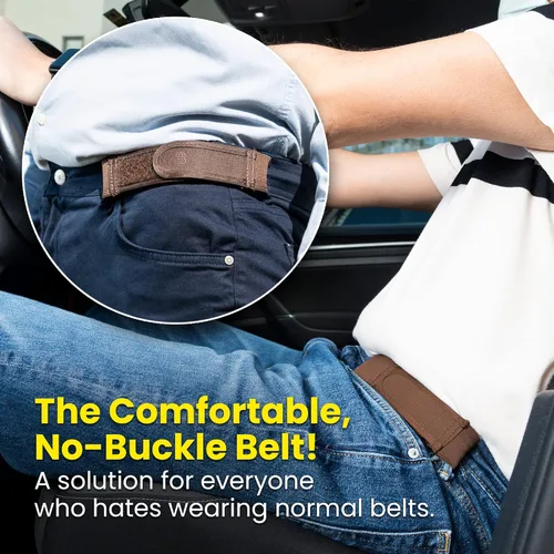 Vista 4 de BeltBro Titan - Cinturón elástico sin hebilla para hombre, se adapta a trabillas de cinturón de 1.5 pulgadas, cómodo y fácil de usar