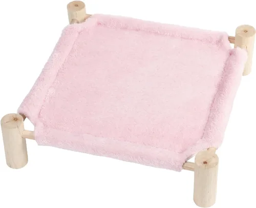 Vista 17 de Patas Lague Hamaca para gatos y perros, cama para perros pequeños, de madera, para gatos, mascotas, conejos, refrigeración, elevada