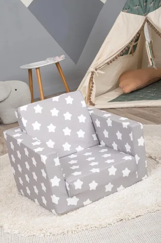 Vista 13 de Delsit Sofá infantil para niños pequeños – Sillón convertible de espuma 2 en 1 a tumbona, cómodo sillón abatible, sofá para niños, fabricado