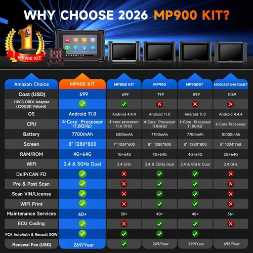 Vista 3 de Autel MaxiCOM MK906BT Herramienta de análisis de diagnóstico [+ $50 Valor MV108], 2021 Escáner automotriz más nuevo, codificación ECU, diagnóstico