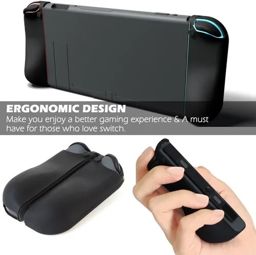 Vista 7 de Protective Case Compatible with Nintendo Switch Joy-Con Controller with Thumb Caps, SENHAI 2 Pack Anti-Slip Silicone Grips Covers with 16 Thumb