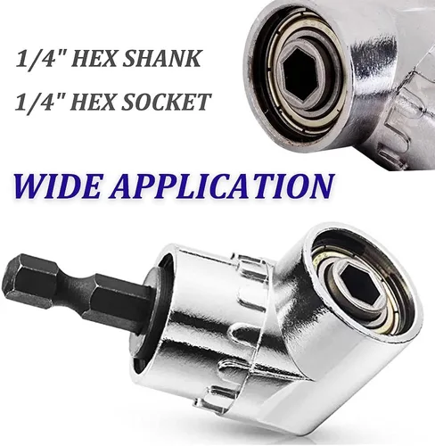 Vista 3 de Accesorio de taladro de ángulo recto, adaptador de broca de ángulo recto de 105 grados, 2 destornilladores en ángulo para espacio reducido