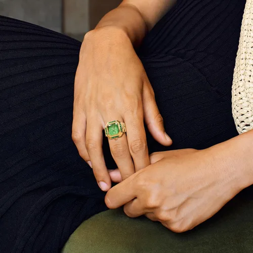 Vista 4 de PASCAL Anillo de reloj de diamante para mujer con pantalla analógica de dos manecillas y banda de expansión de acero inoxidable