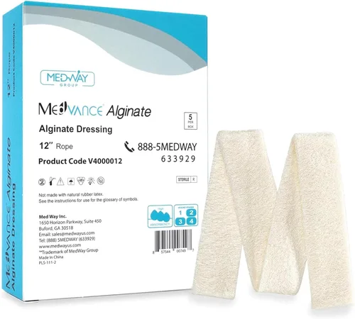 Vista 9 de MedVance TM Alginato – Apósito de alginato de calcio 2"x2", Caja de 5 apósitos