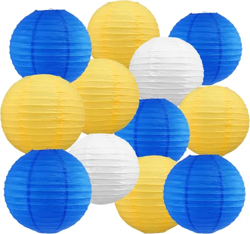 Vista 51 de BEISHIDA 10 Linternas de Papel Blancas Decorativas Chinas/Japonesas Colgantes Redondas de Papel Lámpara para Cumpleaños, Bodas, Navidad, Nupcial