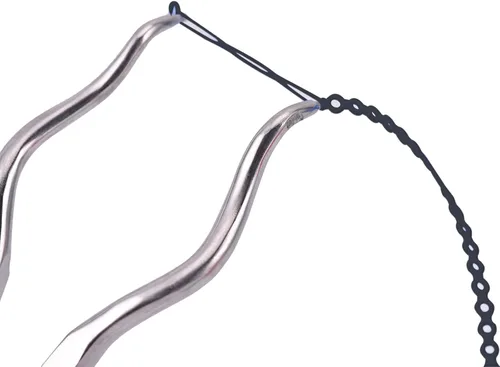 Vista 9 de Colorida cadena elástica para ortodoncia dental, 3 tamaños, banda de goma ortográfica (larga, negro 9#)