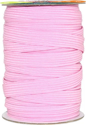 Vista 95 de Mandala Crafts Rollo de bandas elásticas beige de 0.472 in y 20 yardas para costura, 1/2 cordón elástico plano, correas elásticas trenzadas de 1 2