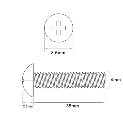 Vista 21 de Tornillos métricos de 0.157 in, 230 tornillos cortos M4 x 0.630 in de longitud, tornillos de cabeza Phillips de 0.630 in para manija de cajón
