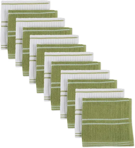 Vista 6 de DII Basic - Colección básica de rizo acanalado para cocina, azul, paños de cocina, 12 piezas