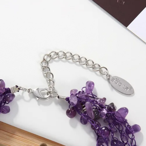 Vista 5 de Bocar Collares para mujeres, collar de cuentas de collar de declaración de múltiples capas de 5 hebras para regalo de mujer (NK-10694)