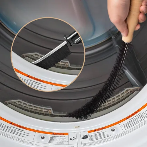 Vista 3 de Holikme Kit de limpiador de ventilación para secadora, paquete de 2 – Suministros de limpieza para el hogar, cepillo de bobina larga y flexible