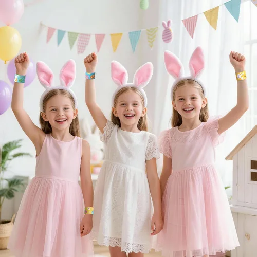 Vista 2 de Childom 36 piezas Pulseras de bofetada de Pascua, pulseras de decoración de Pascua, regalos, pulseras de conejo, presentes para rellenos de bolsas