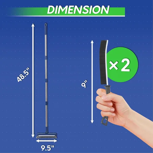 Vista 7 de BOOMJOY Cepillo de lechada con mango largo, cepillo limpiador de lechada para pisos de baldosas, cerdas duras para hendiduras, línea de azulejos