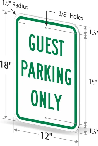 Vista 6 de SmartSign Letrero de "Guest Parking Only" 12 x 18 pulgadas, aluminio reflectante de grado de ingeniero 3M