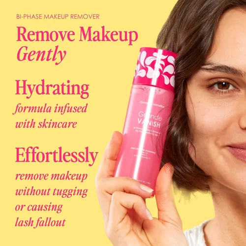 Vista 3 de Grande Cosmetics Makeup Remover - Removes Water & Oil-Based Makeup, Dissolves Long-Wear & Waterproof Formulas (3.4 fl oz)